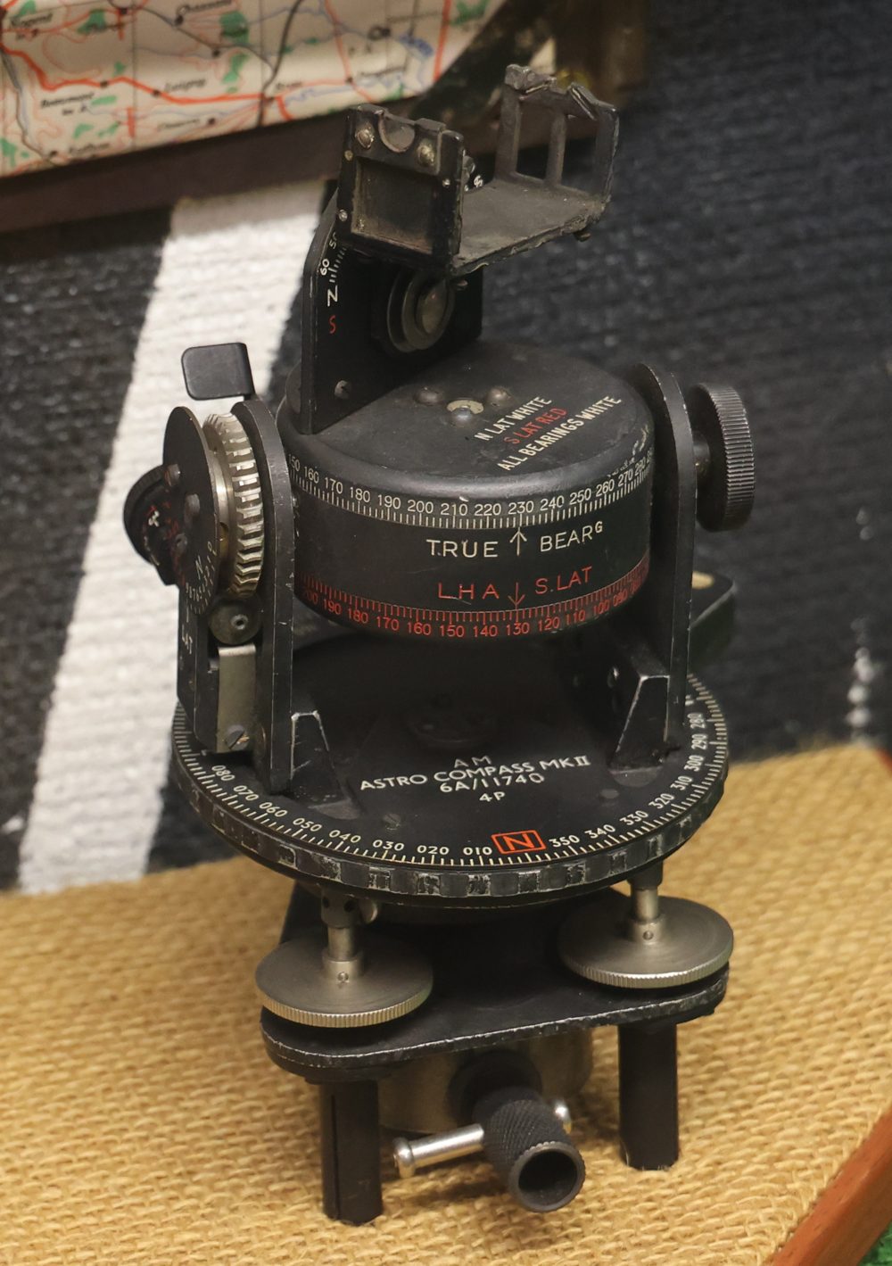 A WWII-era Astrocompass Mk II on display at the City of Norwich Aviation Museum